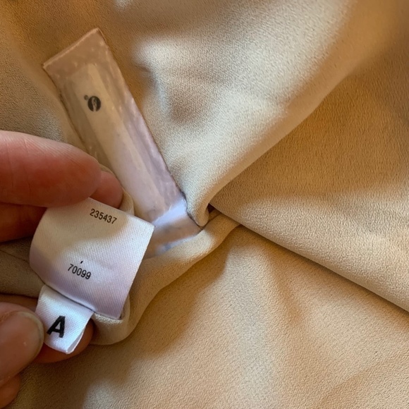 LOFT Ann Taylor Shiny Light Gold Ruffle Fit And Flare Pretty Dress Size 12(1067) - Picture 13 of 16